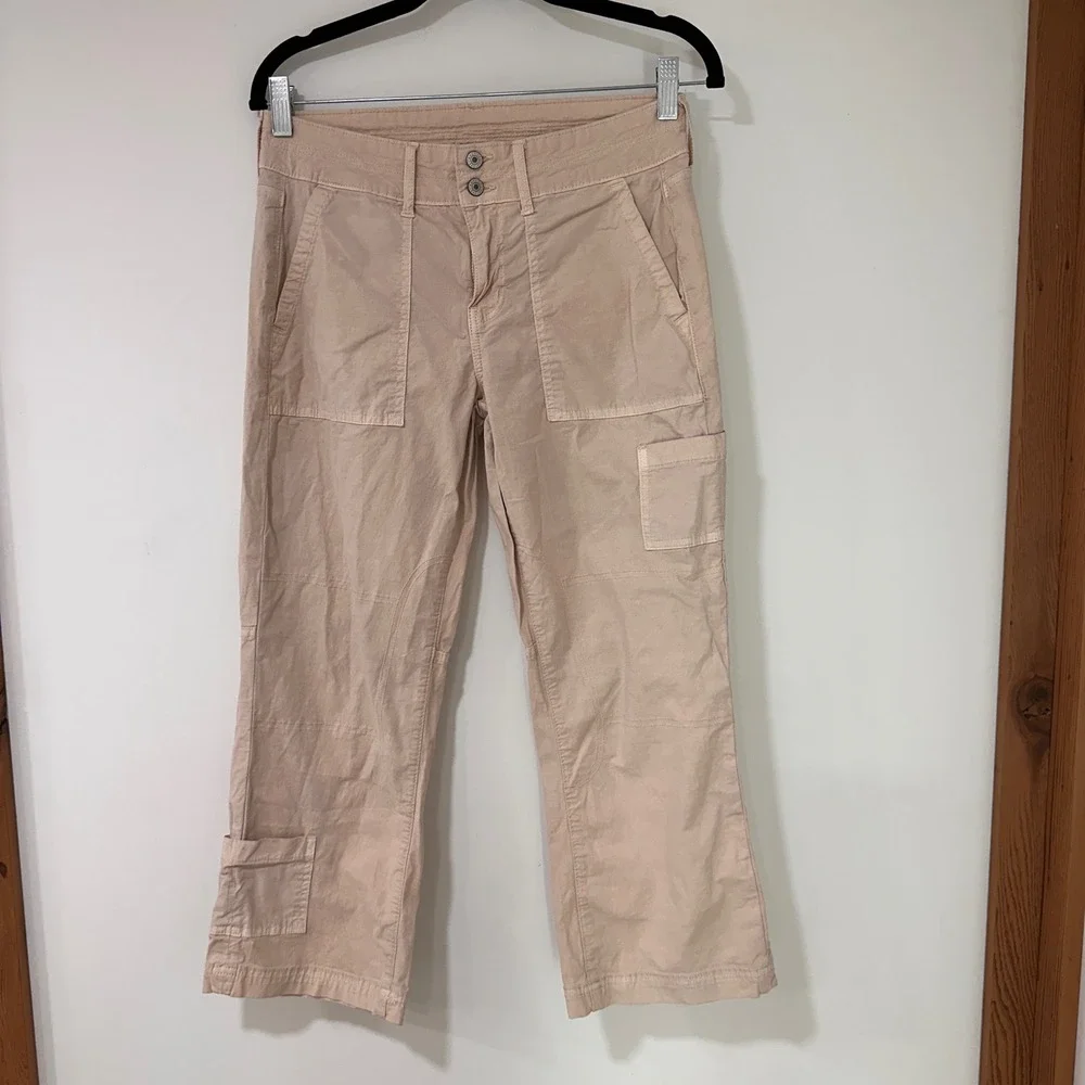 American‎ Eagle Cargo Pants Women 4 Tan Stretch Utility Pockets | Gorpcore